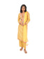 Yellow Printed Long Kurta & Pant Set