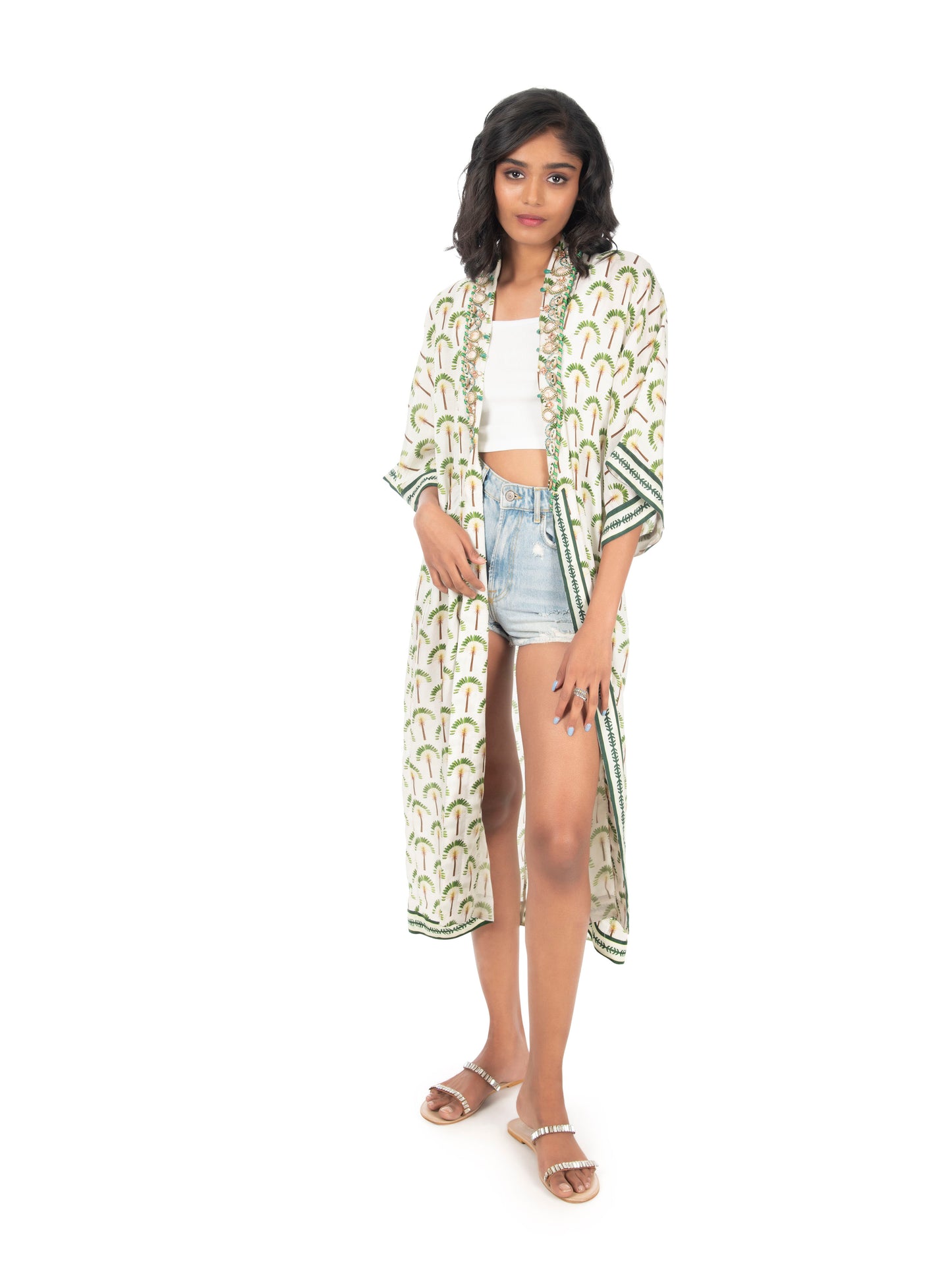 Palm Tree Printed Robe