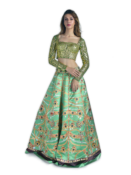 Damascene Jewelled Lehenga